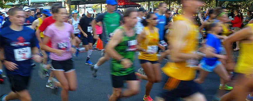 Many people running in a race