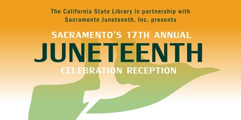 A promotional graphic for the Juneteenth reception.