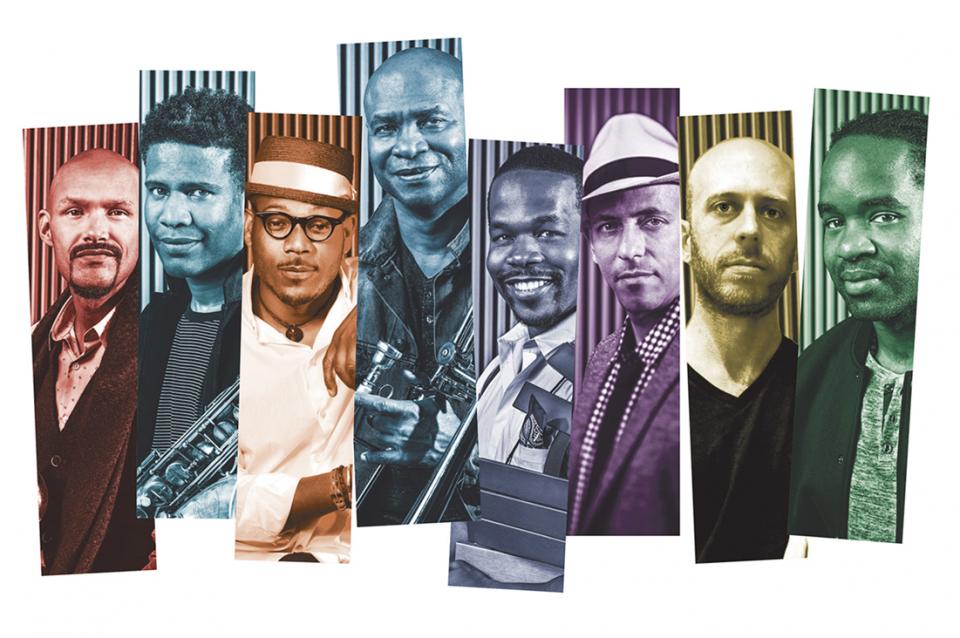 Photos of individual members of the SFJazz Collective.