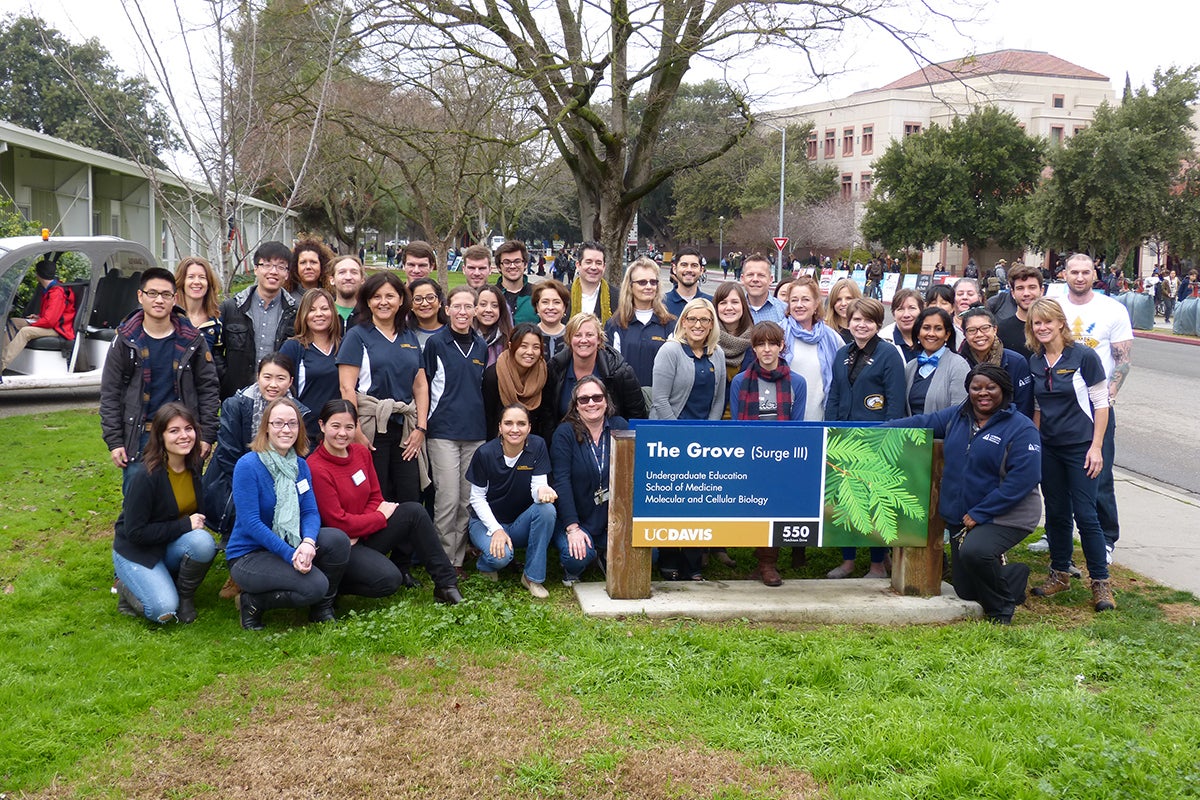 Undergraduate Education staff in front of The Grove.