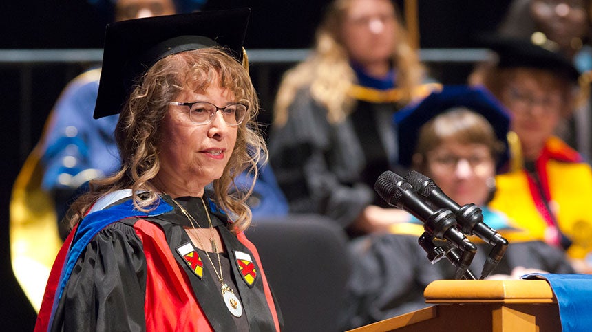 Carolyn Turner speaks at commencement