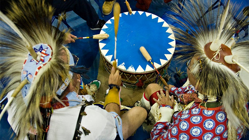 Drummers at a powwow