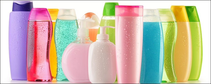a number of plastic bottles used for skin care